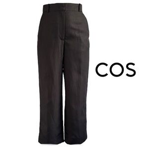 COS BLACK LINEN WIDE LEG PANTS SZ EUR 36 / 4 RUNS SMALL - LIKE A 2